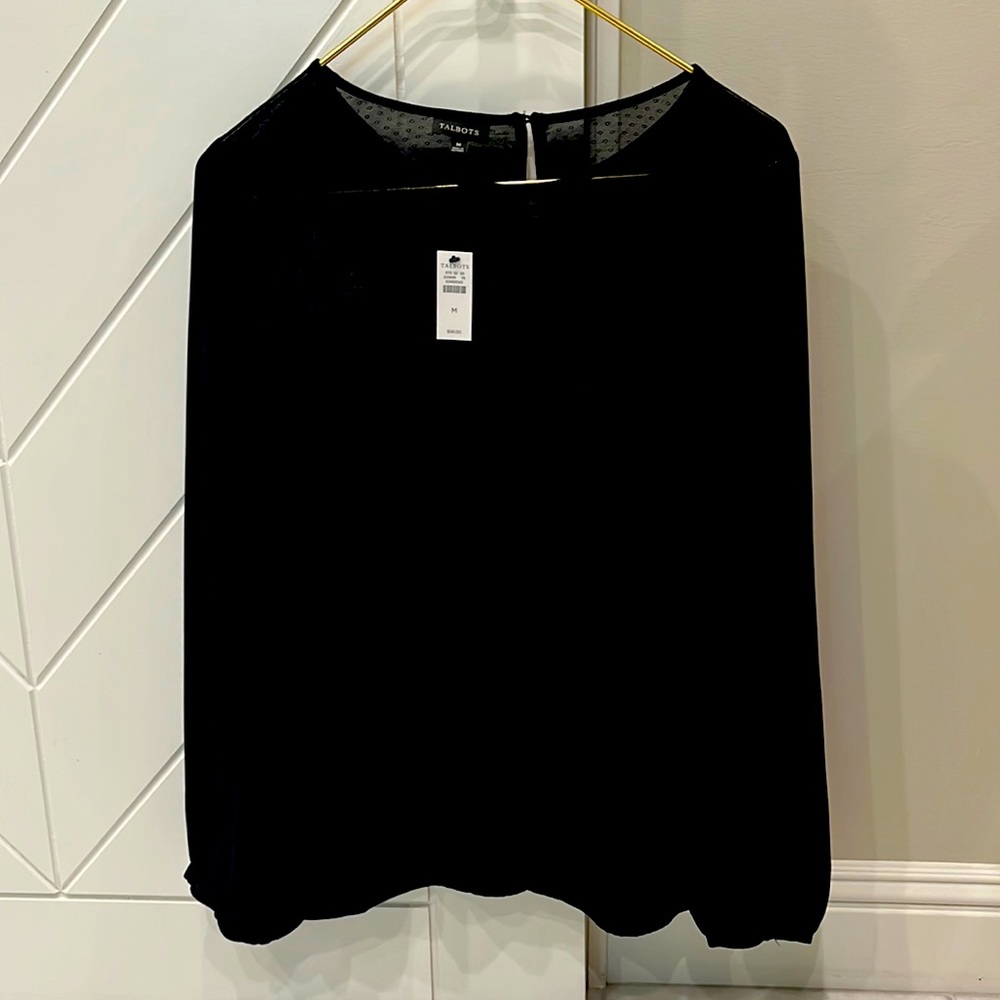 NEW WITH TAGS! TALBOTS BLOUSE WITH LACE DETAIL